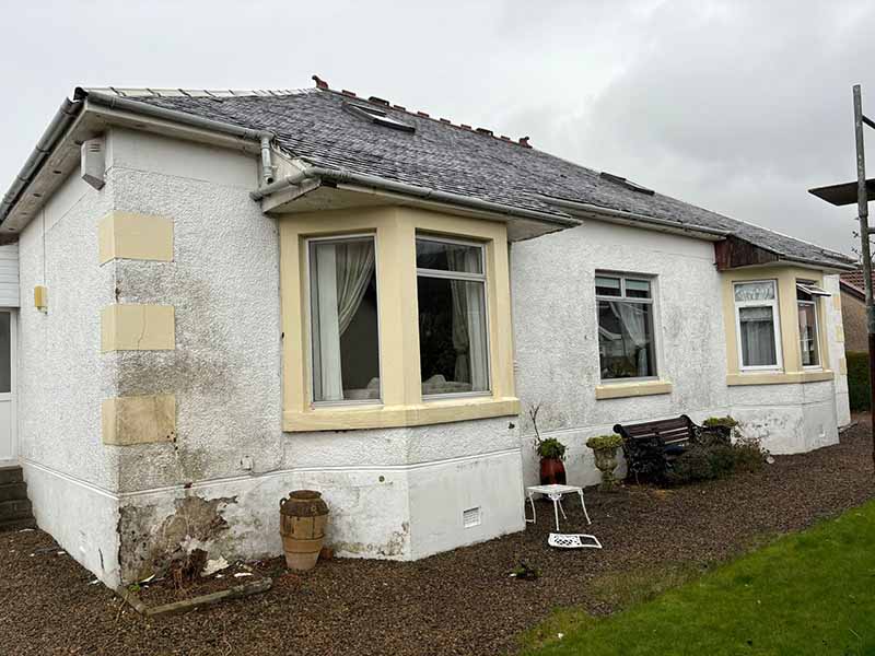 Before Photo: Exterior Thermal Wall Coating System / Wall Repair in Largs